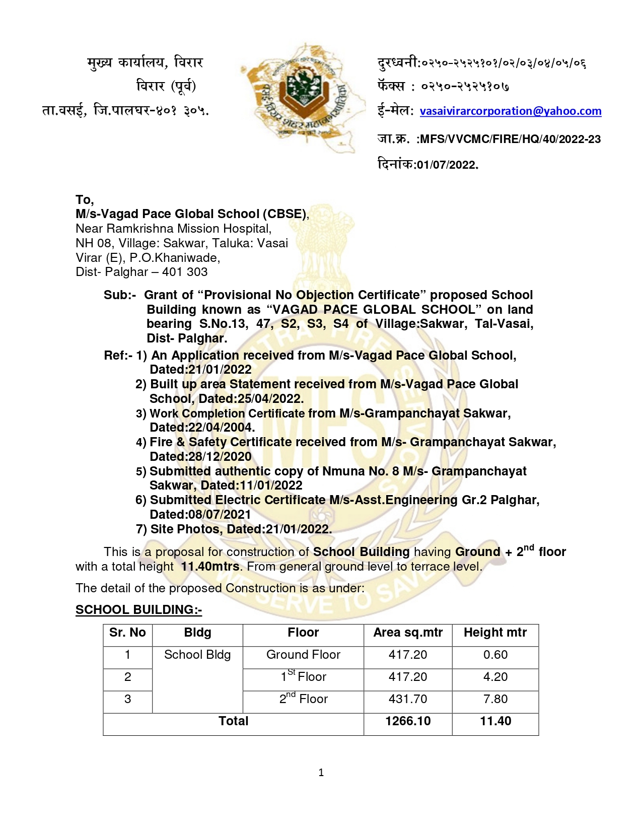 Fire Safety Certificate